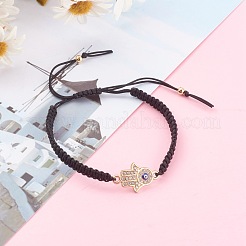 Bracciali di perline intrecciati con fili di nylon regolabili&nbsp;BJEW-JB06076-01