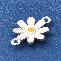 925 Sterling Silber weißer Emaille Gänseblümchen Blumenverbinder Charms&nbsp;STER-F059-07S