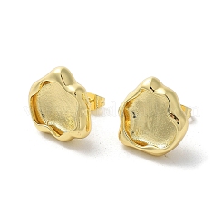 Orecchino a bottone in ottone placcato cremagliera&nbsp;EJEW-C078-01C-G
