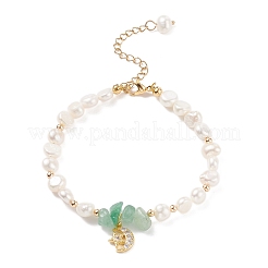 Armband aus Edelsteinsplittern und Perlen&nbsp;BJEW-JB08236