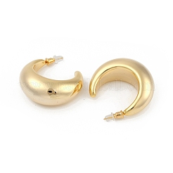 Orecchini a bottone a forma di luna in ottone&nbsp;EJEW-Q391-07G