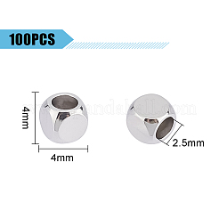 100 Stück 304 Edelstahlperlen&nbsp;STAS-UN0043-36