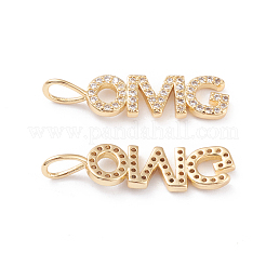 Pendentifs en laiton zircon cubique transparent&nbsp;ZIRC-L093-72G