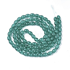 Trasparente perle di vetro crackle fili&nbsp;DGLA-S085-6x8-17