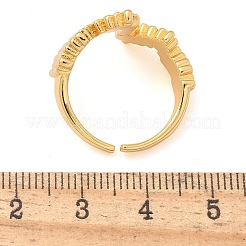 Bagues manchette en laiton micro pavées en oxyde de zirconium transparent pour femmes&nbsp;RJEW-B112-07G