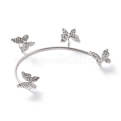Schmetterlingskristall Strass Manschettenohrringe für Mädchen Frauen Geschenk&nbsp;EJEW-F275-02A-P