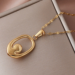 Collane vintage da donna con pendente ovale in acciaio inossidabile 304 e perla sintetica.&nbsp;FB5128