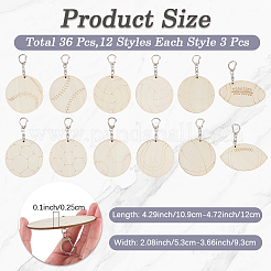 36 pz decorazioni pendenti in legno&nbsp;AJEW-CN0007-02A