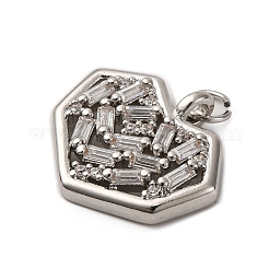 Pendentifs avec zircon cubiques à micro-pavés en laiton&nbsp;KK-P308-17P