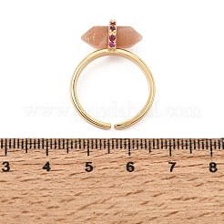 Anillos abiertos de latón con micropavé de circonitas cúbicas para mujer&nbsp;GG-CBA0B5A-03G-06