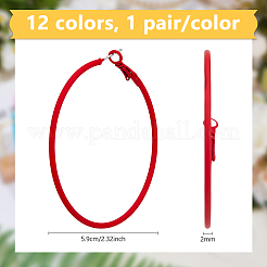 12 paire de boucles d'oreilles créoles en alliage bicolore&nbsp;EJEW-DC0001-43