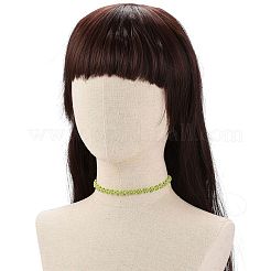 Collana di fiori di perline di semi di vetro con ciondolo ape smaltato in lega&nbsp;NJEW-JN03817