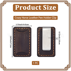 Porte-crayon en cuir de vache avec clip&nbsp;AJEW-WH20120-90B