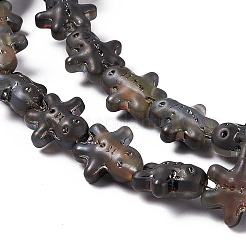 Perles de verre électrolytiques forgées plaquées demi-arc-en-ciel&nbsp;GLAA-P005-HR03