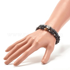 Ensemble de bracelets extensibles en perles de bois naturel&nbsp;BJEW-JB07343