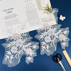 Applique en strass acrylique polyester broderie paillettes abs&nbsp;FIND-WH20019-165A-05