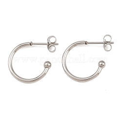 C-förmige Ohrstecker aus 304 Edelstahl&nbsp;EJEW-Z154-01P-02