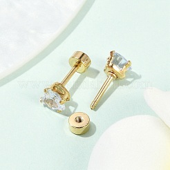 Tappi finti per le orecchie a forma di cuore in vetro&nbsp;EJEW-H105-25G-C