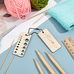 Règle à crochet rectangulaire en bois et jauge d'épaisseur&nbsp;FIND-WH0110-777