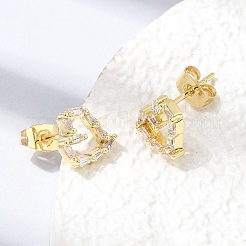 Boucles d'oreilles en laiton avec zircone cubique de micro pave&nbsp;KK-CBA5B62-01B-G