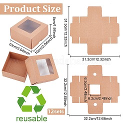 Scatole regalo pieghevoli per gioielli in cartone di carta kraft&nbsp;CON-WH0092-25B