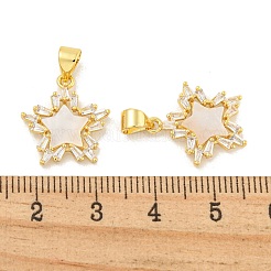 Colgantes de circonita cúbica transparente micro pavé de latón chapado en rack&nbsp;KK-K341-60G
