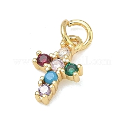 Pendentifs avec zircon cubiques à micro-pavés en laiton&nbsp;KK-A293-20G-03