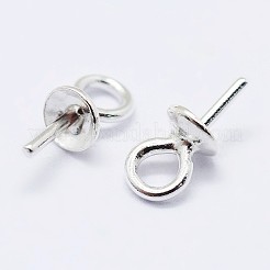925 colgantes pines fianza copa de plata esterlina de la perla&nbsp;X-STER-F036-04S-3mm