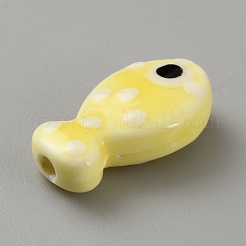 Abalorios de porcelana hechas a mano&nbsp;PORC-WH20001-02Q