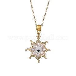 Perline di vetro e collane con ciondolo a forma di stella con malocchio lavorato a lume fatte a mano&nbsp;NJEW-MZ00098-03