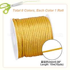 8 rotolo di cordoncino in raso di nylon a 8 colori&nbsp;NWIR-PH0002-03