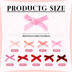 54 pz 9 colori accessori per costumi con fiocco in velluto&nbsp;DIY-TA0012-09B
