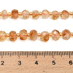 Stränge aus erhitzten natürlichen Citrinperlen&nbsp;G-L634-E02-03