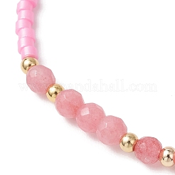 Braccialetti con perline di vetro e perline di giada bianca naturale tinta per le donne&nbsp;BJEW-MZ00311-02