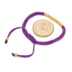 Bracelets en perles tressées en cordon polyester pour femmes&nbsp;BJEW-L698-01G-11