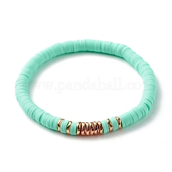 Heishi-Perlen-Stretch-Armbänder aus runden Steinen und Fimo&nbsp;BJEW-JB07436