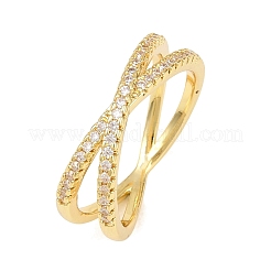 Bagues en laiton avec zircone cubique de micro pave&nbsp;RJEW-D340-01G-01