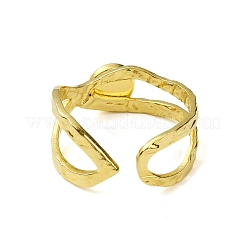 Ionenplattierung (IP) runde natürliche afrikanische Jade Fingerringe&nbsp;RJEW-H233-01G-05