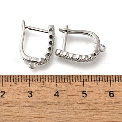 Gestell-Beschichtung Messing Micro Pave Kubisch Zirkonia Creolen Ohrring Zubehörse&nbsp;EJEW-H143-05P