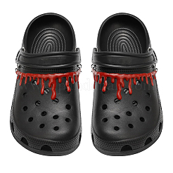 4 Stück Halloween-Schuhkettendekoration aus PVC mit Bluttropfen und Eisenringen&nbsp;NJEW-SC0001-60