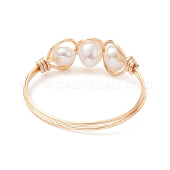 Natürliche Perle Fingerringe&nbsp;RJEW-JR00603