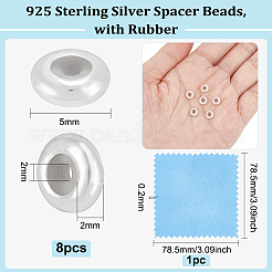 8 Stück 925 Sterlingsilberperlen&nbsp;STER-BC0001-93