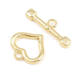 Fermagli a barilotto in ottone a forma di cuore&nbsp;KK-G548-43G-02