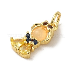 Pendentifs en verre de zircone cubique coloré en laiton micro pavé&nbsp;KK-R162-026H-G