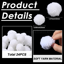 24 Stück 2 Arten weicher Wollpomponball&nbsp;DIY-SC0031-39
