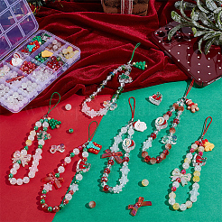 Kits de fabrication de sangles de téléphone portable à faire soi-même sur le thème de Noël&nbsp;DIY-SC0033-27