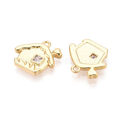 Pendentifs en zircone cubique clair en laiton&nbsp;KK-T077-48G