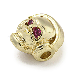 Perline in ottone con micro pavé di camelia e zirconi cubici&nbsp;ZIRC-P119-18G