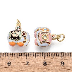 Ciondoli smaltato in ottone&nbsp;KK-T072-23B-G