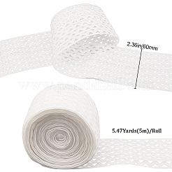 Cordon élastique ondulé plat en polyester de couleur blanche de 5 m&nbsp;OCOR-GF0003-85B